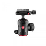 Black tripod head with Arca-style plate, red lever, and side adjustment knob