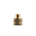Brass 1/4 to 3/8 tripod thread adapter, knurled grip, male thread