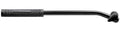 Black tripod video handle with textured grip and curved support arm