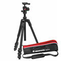 Trepied foto Manfrotto BeFree cu geantă neagră și bandă roșie
