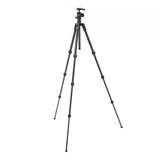 Full-size tripod with 3 extended legs and mounted camera support head