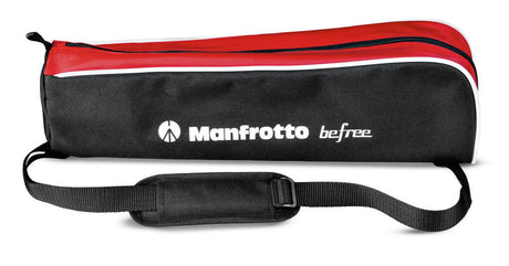 Husă Manfrotto Befree pentru trepied, neagră cu bandă roșie.
