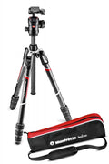 Trepied foto Manfrotto Befree GT din carbon, negru cu accente roșii, cu cap
