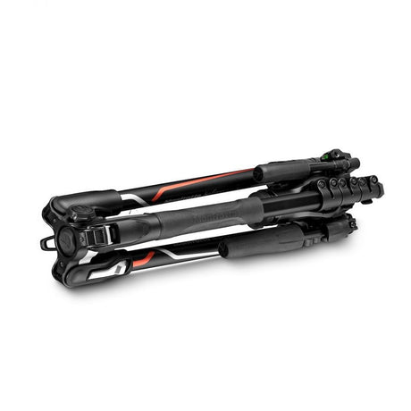 Tripod folding legs and center bar, black with red stripe detail