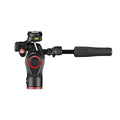 Black 3-way fluid camera head with side grip and red drag control dial