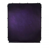 Aubergine purple fabric backdrop panel with top attachment clips on all corners