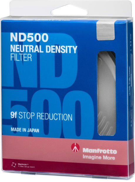 ND500 Neutral Density filter box for 62mm, 9f stop reduction and “Made in Japan”