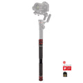 Bara extensibilă din carbon pentru gimbal, mâner negru texturat, inele roșii