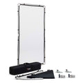 1.1 x 2m scrim frame with white diffuser panel, storage case, and mounting hardware