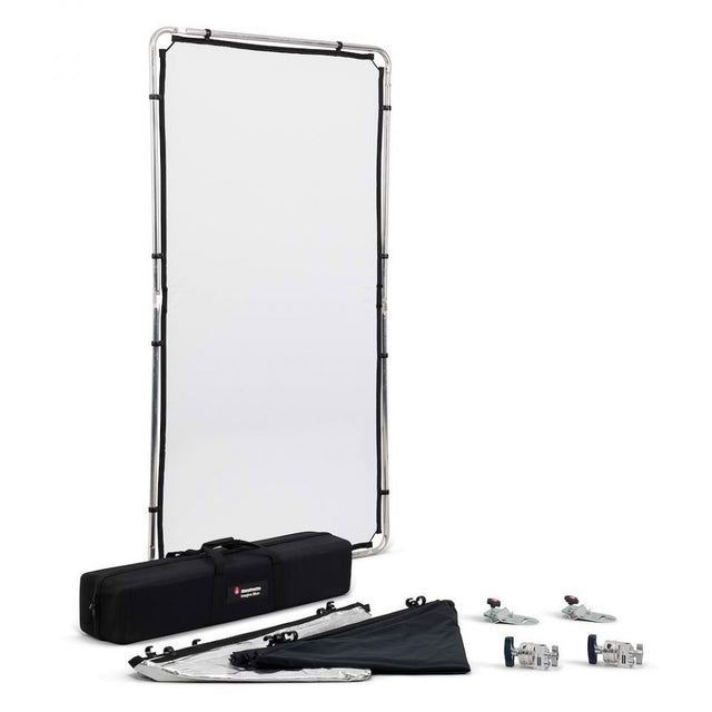 1.1 x 2m scrim frame with white diffuser panel, storage case, and mounting hardware
