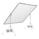 2.9x2.9m scrim frame with white panel on adjustable tripod legs