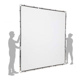 2.9x2.9m scrim frame with white panel and attached clips