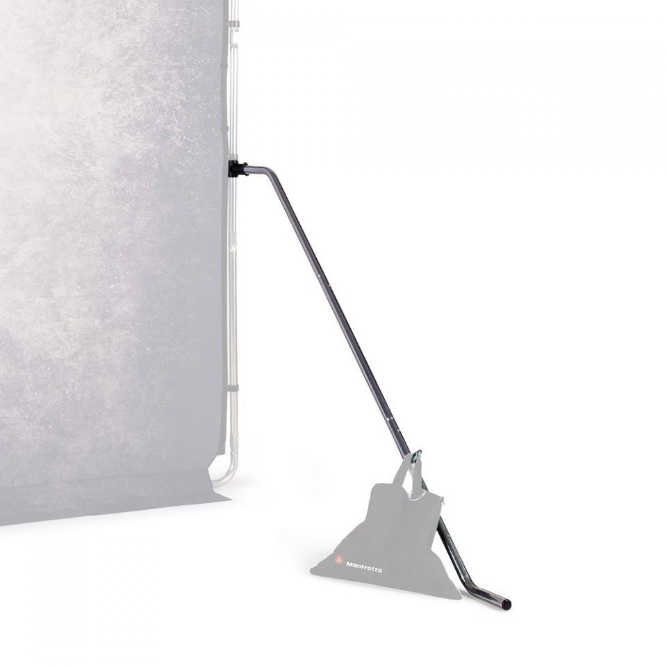 Suport cadru din aluminiu Manfrotto: bară metalică cu bază și prindere pe panou