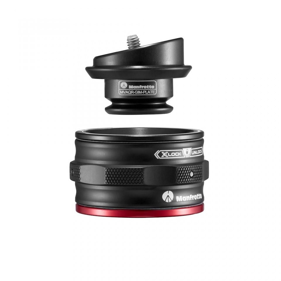 Quick release XLOCK clamp with red locking ring and mounting plate