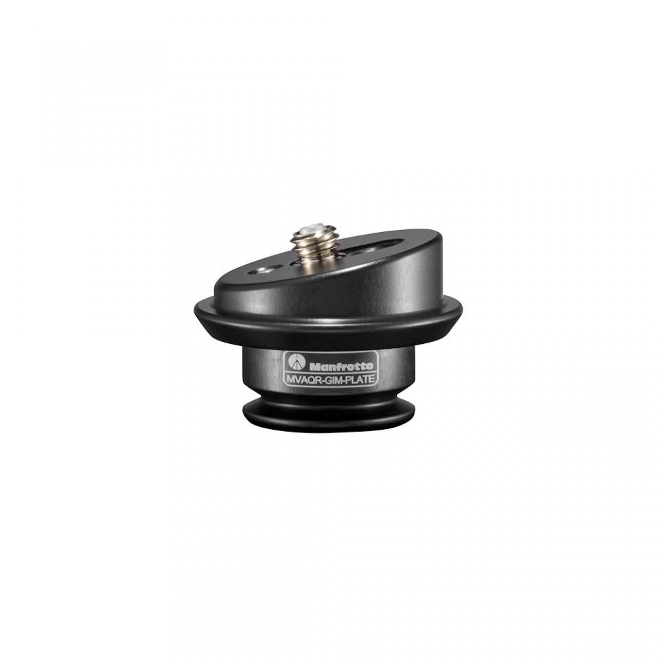 Quick release gim-pod plate with metal pin and engraved mounting label