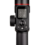 Gimbal control panel with touchscreen, mode icons, textured side wheel, and buttons