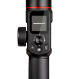 Gimbal controller screen with logo text, main dial, and textured side thumb wheel