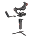 3-axis modular gimbal stabilizer with camera mount, black body and base stand