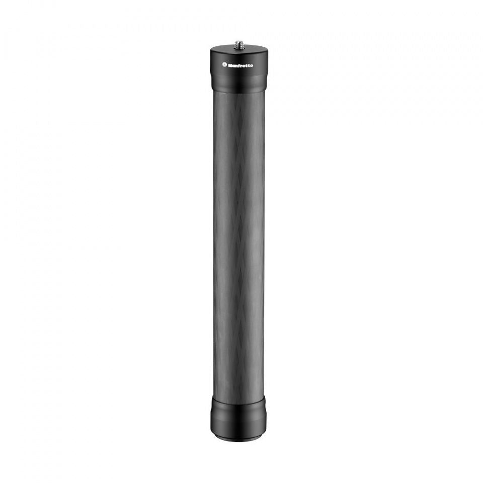Black carbon gimbal extension tube with threaded top and bottom end