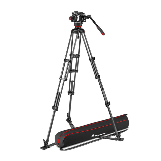 Manfrotto MVK504XTWINGC Kit Trepied video Carbon cu spreader de podea - View 1