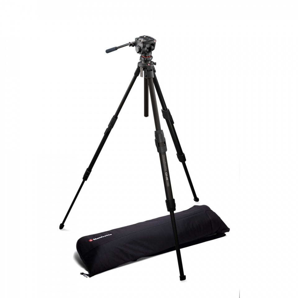 Trepied hibrid Manfrotto cu cap MVH500XAH și husă de transport