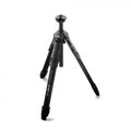 Hybrid aluminum tripod with three legs and adjustable center column, black finish
