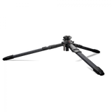 Carbon tripod with extended legs and pan-tilt head, black body
