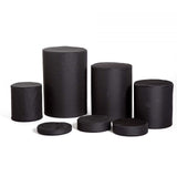 Black posing tubs set, assorted cylinder sizes and flat tops