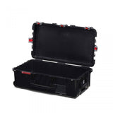 Tough TH-83 rolling hard case, open lid showing black interior compartments