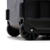 Tough TH-83 rolling case close-up: front wheel and rugged base corner