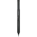 Shotgun microphone with black body and wired output plug at tip