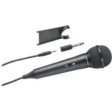 Microfon dinamic unidirecțional cu capsulă metalică și cablu, vedere lateral