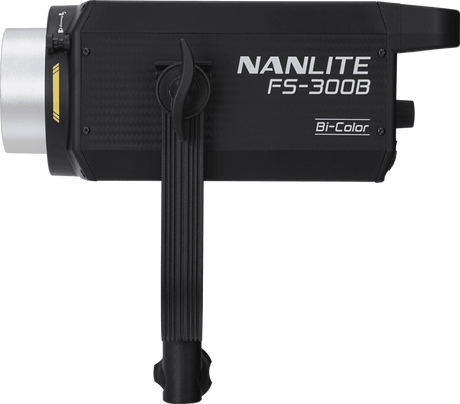 Proiector LED Nanlite FS-300B bicolor, carcasă neagră cu mâner de prindere
