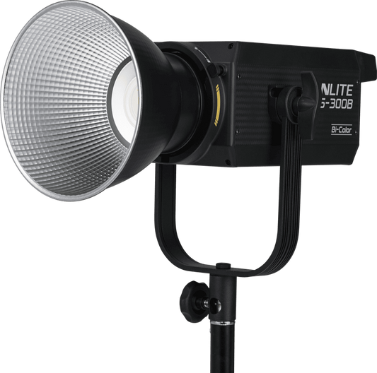 Bi-color LED spot light with textured reflector and mounting handle, black
