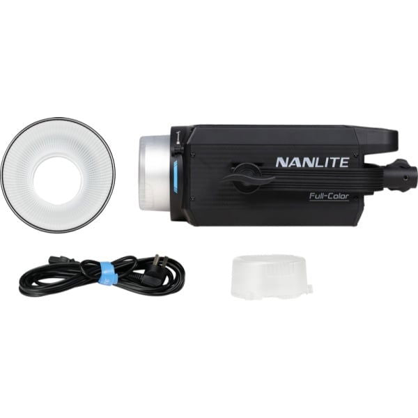 LED RGBW spot light kit: fixture, reflector, cables, and translucent cover