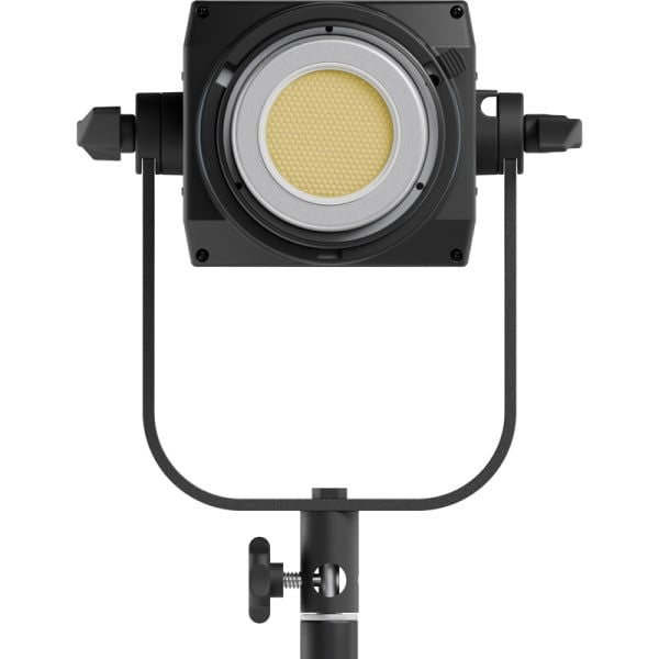 Front view of LED RGBW spot light lens with textured inner reflector