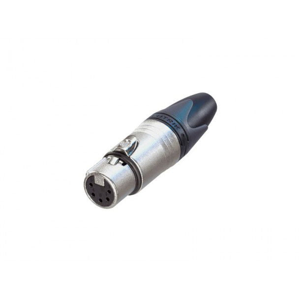 Conector XLR NEUTRIK NC5FXX cu mufa metalică și carcasă neagră