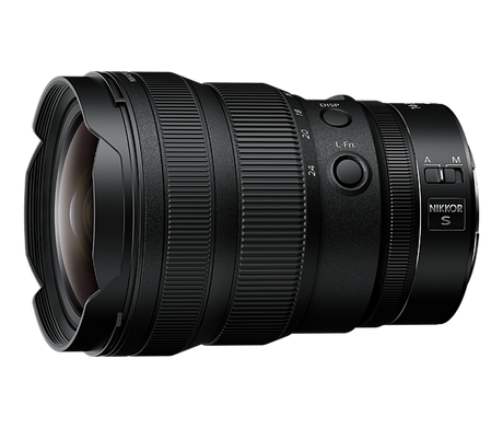 Z 14-24mm f/2.8 S lens side showing DIS P and L-Fn controls