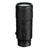 Black Nikon Z 70-200mm f/2.8 VR S telephoto zoom lens, front element visible