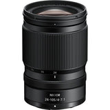 NIKKOR 24-105mm f/4-7.1 camera lens with zoom markings on black barrel