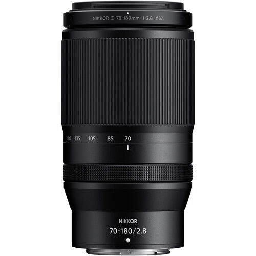 70-180mm f/2.8 camera lens showing barrel texture and zoom/focal-length numbers