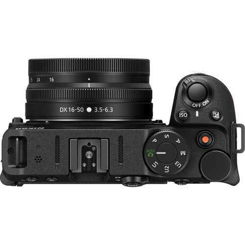 Mirrorless camera kit with 16-50mm zoom lens, top controls and mode dial