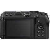Mirrorless camera rear panel with LCD screen and control buttons