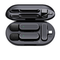 Set de microfoane wireless ultracompacte, două unități în husă neagră