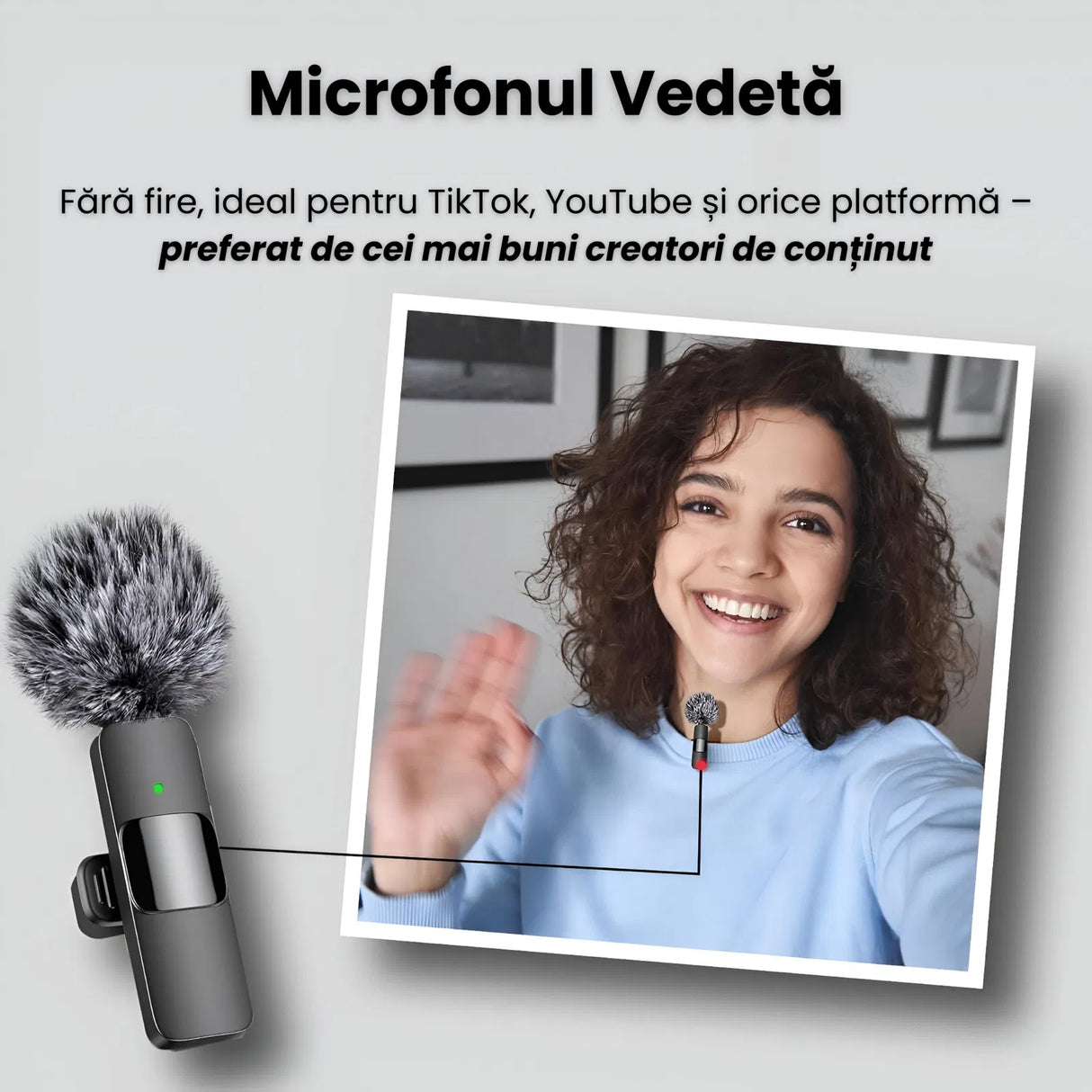 NWPro Sistem de microfoane wireless cu noise cancelling ultracompact pentru dispozitive USB-C/Lightning - View 3