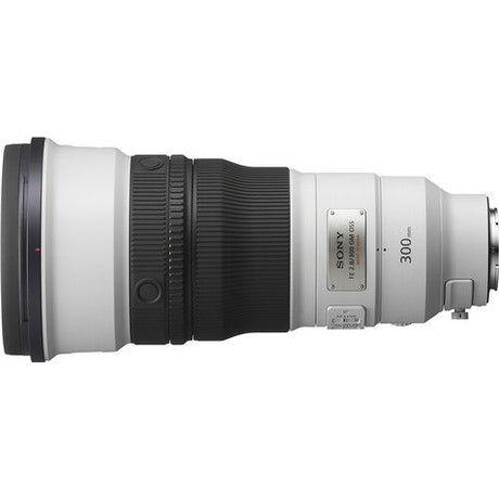 300mm f/2.8 lens rear label with OSS markings, control buttons and mount