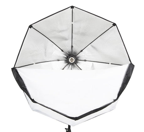 Softbox octogonal 60 cm, panou frontal alb și interior reflectorizant, în formă de 8 fețe