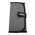 Grey filter holder case with black strap and Caruba logo patch