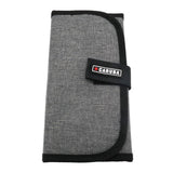 Grey filter holder case with black strap and Caruba logo patch