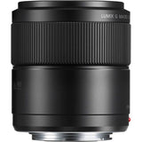 Black 30mm macro lens back/side view with textured grip and rear mount